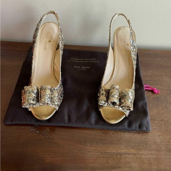 Kate spade gold sequin high heels - Picture 3 of 5